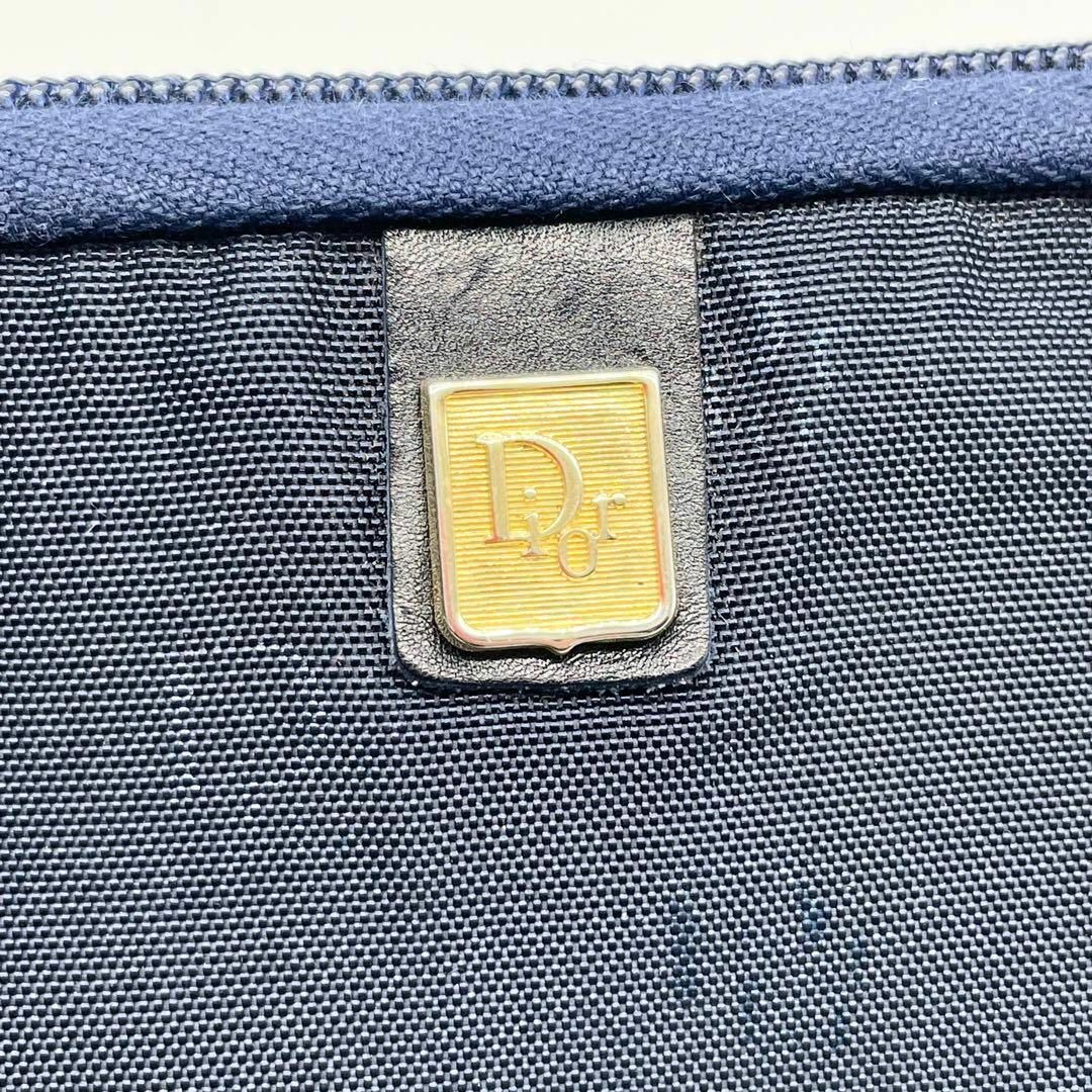 Christian Dior(クリスチャンディオール)の美品✨クリスチャンディオール　ポーチ　ハニカム柄　ロゴ金具　ナイロン　ネイビー レディースのバッグ(その他)の商品写真