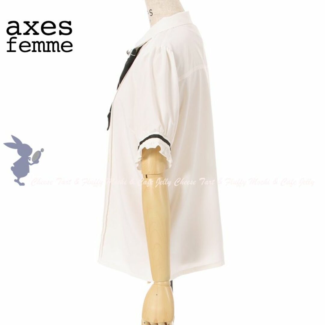 axes femme(アクシーズファム)のaxes femme 刺繍リボンセットブラウス 白 M レディースのトップス(シャツ/ブラウス(半袖/袖なし))の商品写真