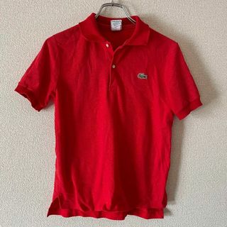 ラコステ(LACOSTE)のラコステ　半袖ポロシャツ　赤　ユニセックス　L ゴルフ　テニス(ポロシャツ)