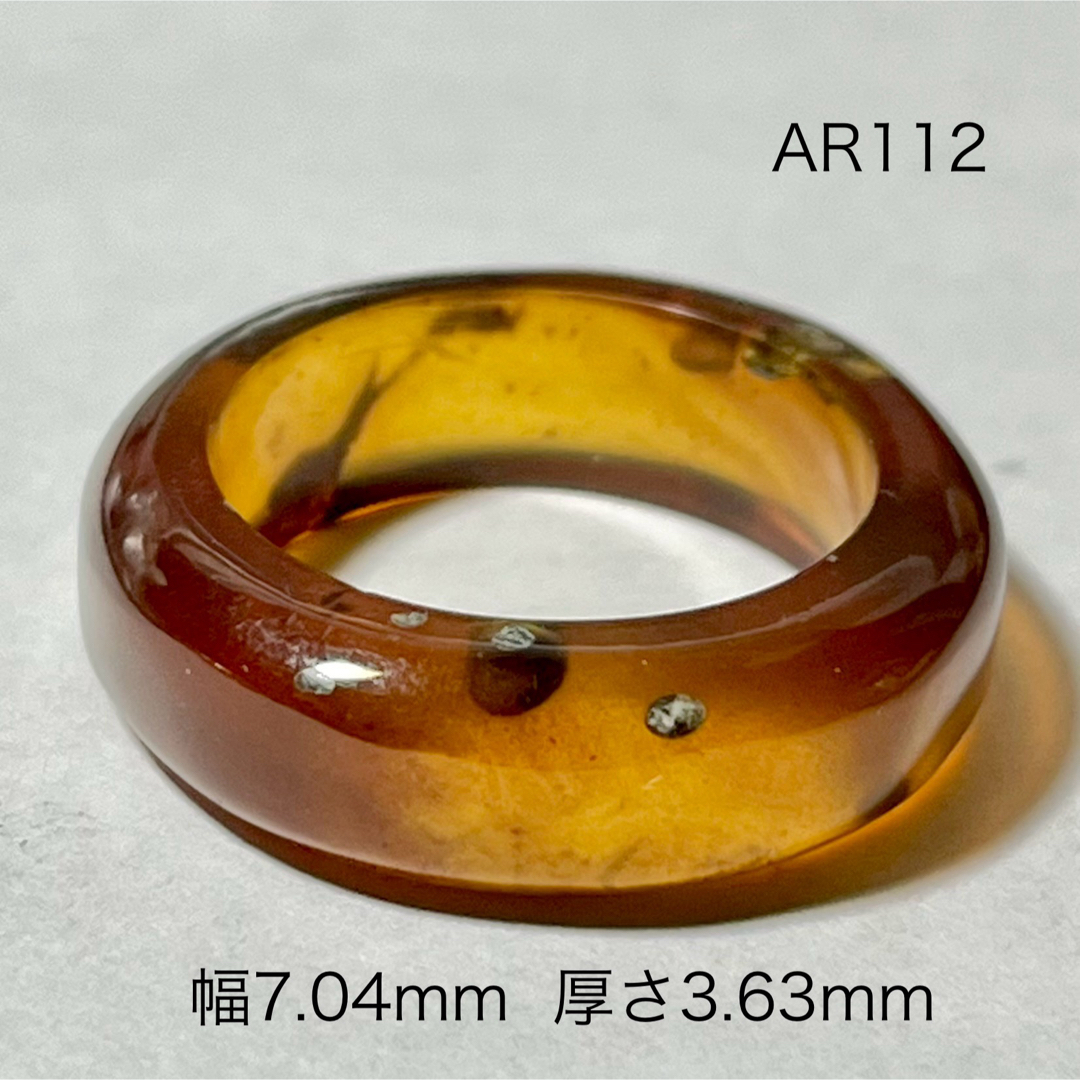 天然石 琥珀 リング #15 レディースのアクセサリー(リング(指輪))の商品写真