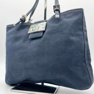 フェンディ(FENDI)の美品✨フェンディ　トートバッグ　マーブル FFロゴシルバー金具 コットン レザー(トートバッグ)