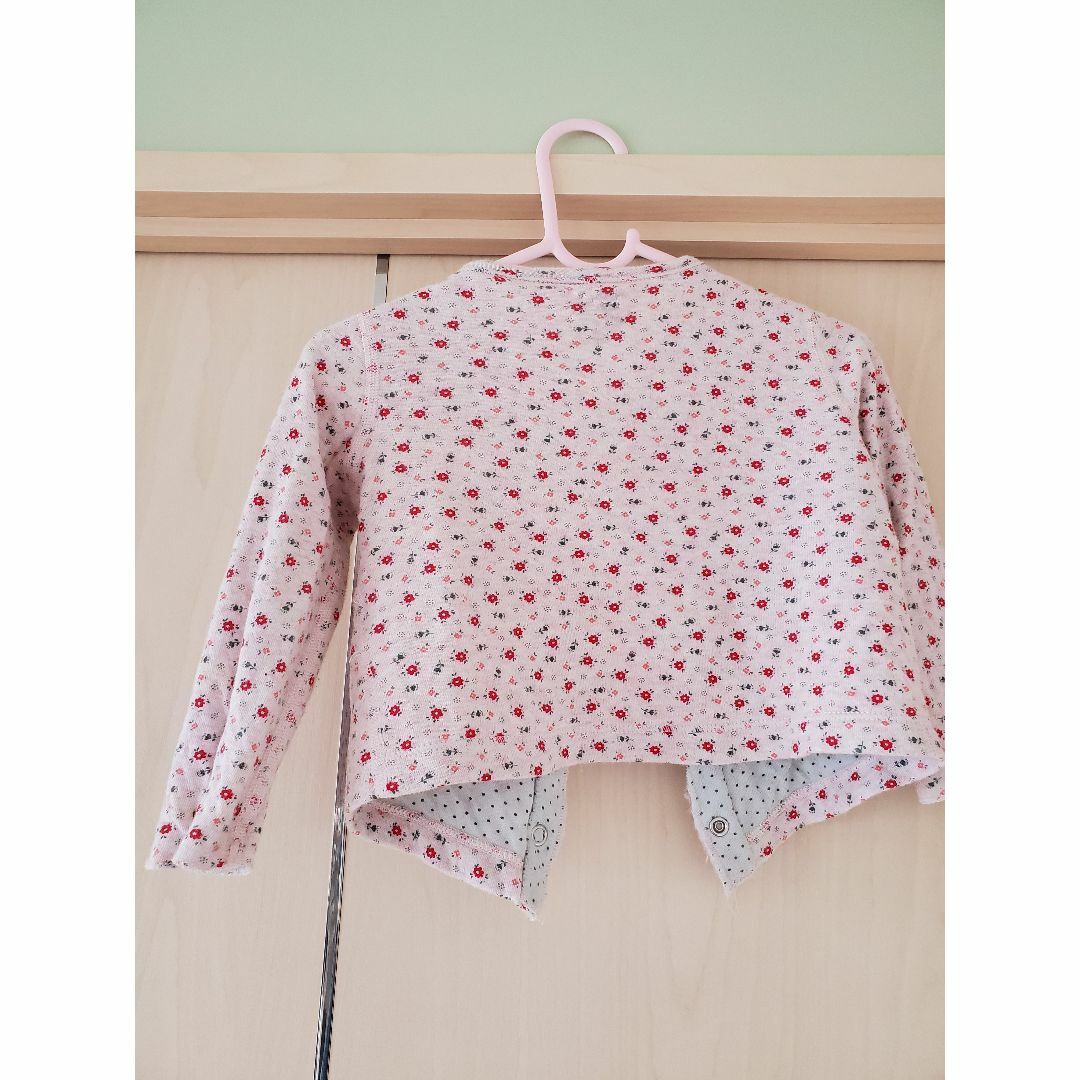 PETIT BATEAU(プチバトー)のプチバトー　カーディガン　花柄　女の子　12m/74cm　ピンク キッズ/ベビー/マタニティのベビー服(~85cm)(カーディガン/ボレロ)の商品写真