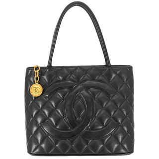 シャネル(CHANEL)の【限定価格】CHANEL シャネル トートバッグ 復刻トート マトラッセ ハンドバッグ 肩掛け ココマーク ココ 鞄 かばん A01804  キャビアスキン   ブラック 黒 ゴールド金具 レディース【中古品】(トートバッグ)