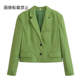 🍓3月新作🐤13730◆green グリーン ジャケット(ノーカラージャケット)