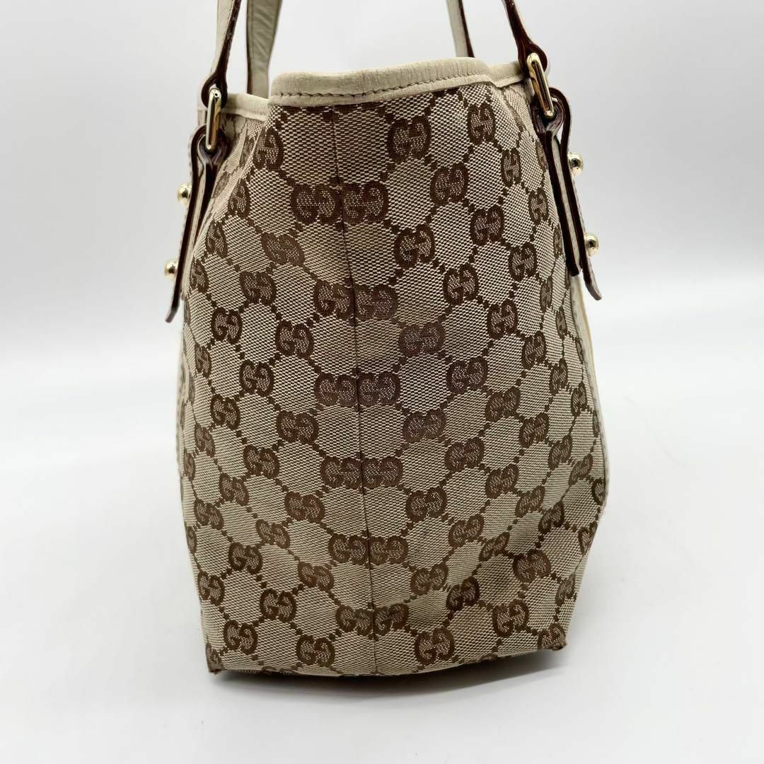 Gucci(グッチ)のグッチ　トートバッグ　プリンシー　チャーム　シェリーライン　GGキャンバス　革 レディースのバッグ(トートバッグ)の商品写真