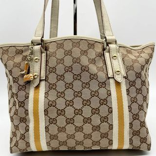 グッチ(Gucci)のグッチ　トートバッグ　プリンシー　チャーム　シェリーライン　GGキャンバス　革(トートバッグ)