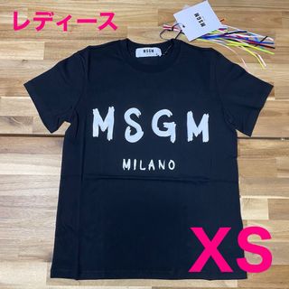 新品　MSGM レディース ロゴTシャツ ブラック　半袖　黒　プレゼント　ギフト