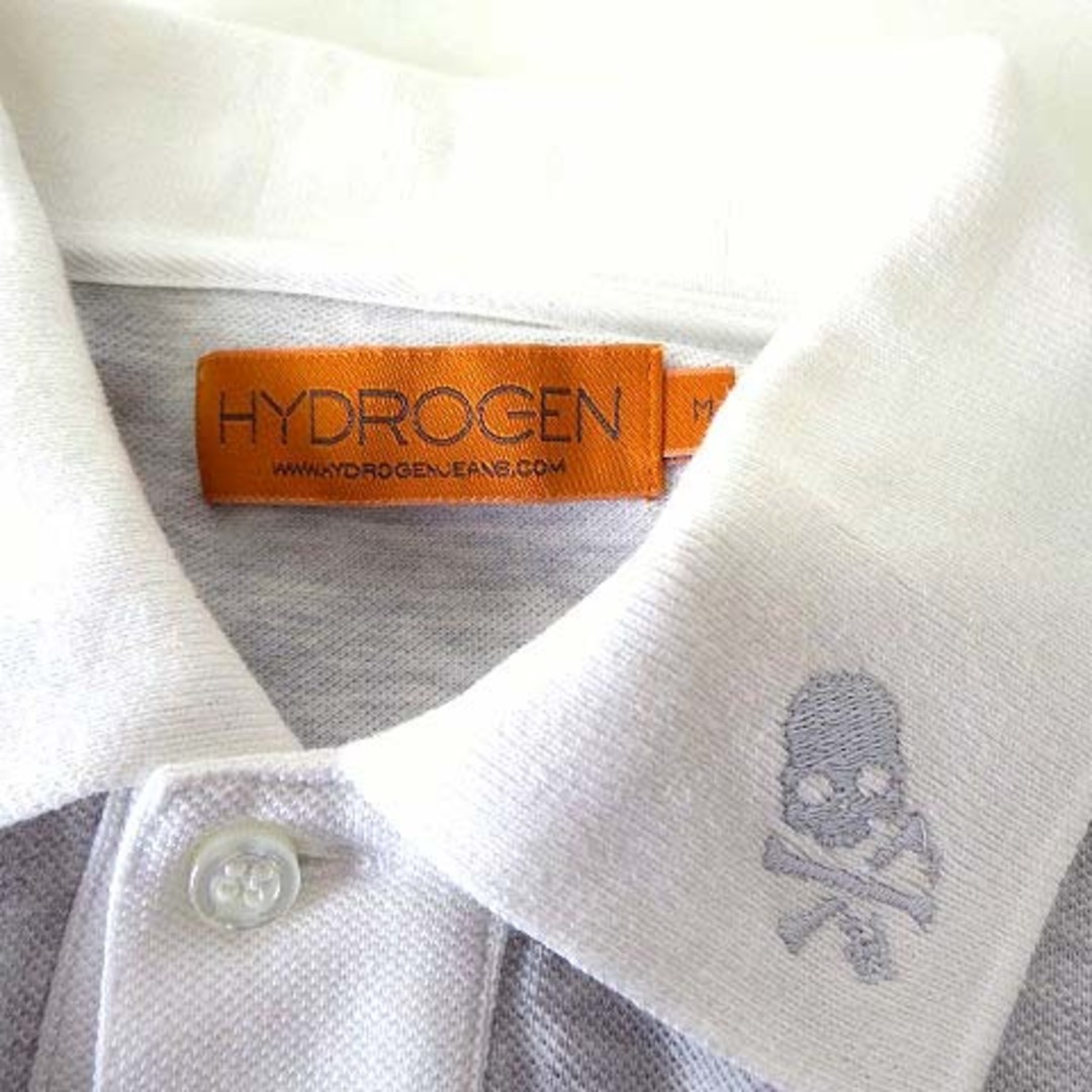 HYDROGEN(ハイドロゲン)のハイドロゲン HYDROGEN ポロシャツ 半袖 スカル ロゴ 刺繍 M グレー メンズのトップス(ポロシャツ)の商品写真