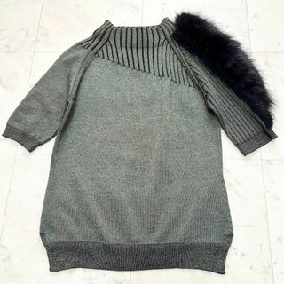 FENDI - 極美品 FENDI 現行 ヌートリア×フォックスファー ラメニットカットソー