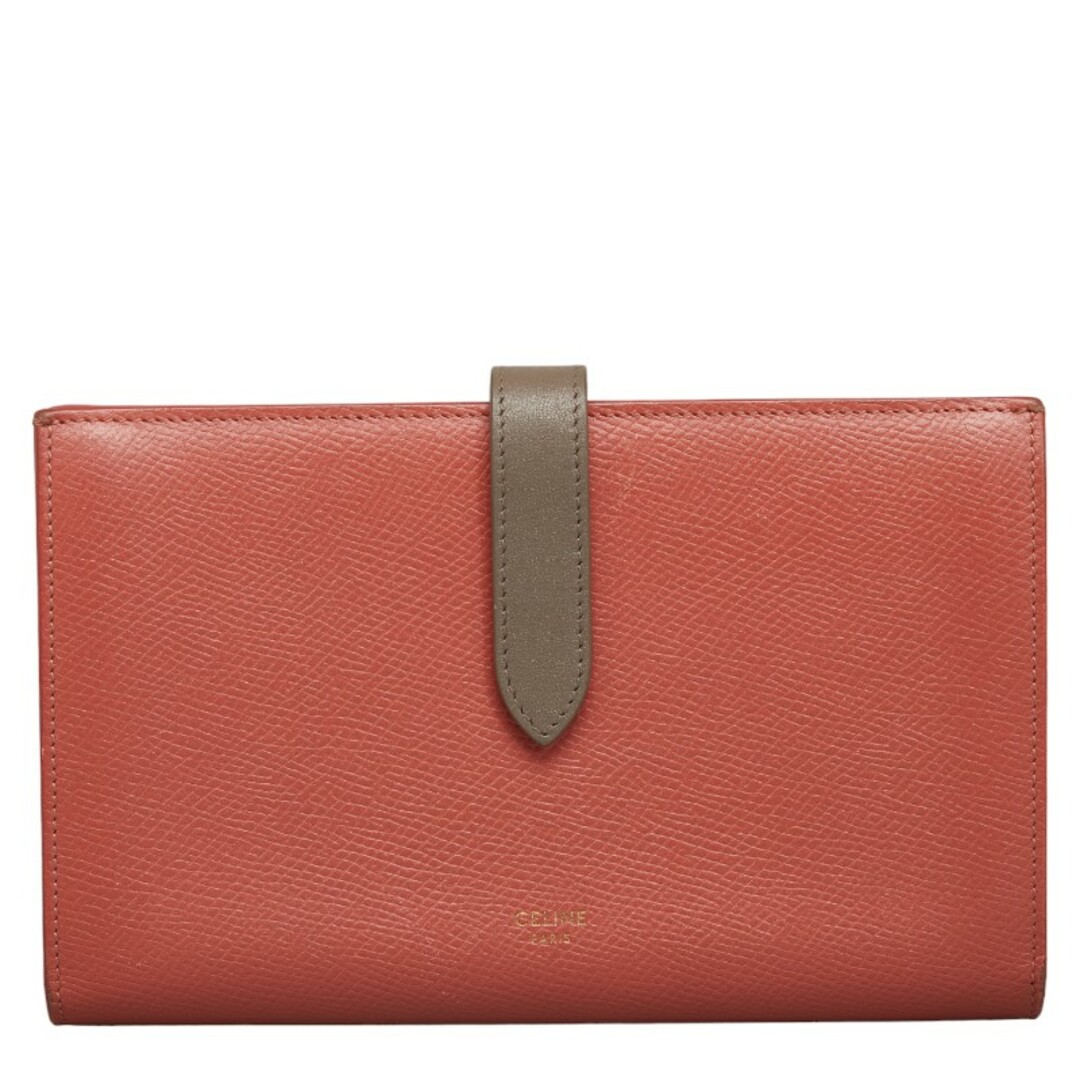 CELINE - セリーヌ ラージ ストラップウォレット 長財布 レザー CELINE - セリーヌ ラージ ストラップウォレット 長財布 レザー