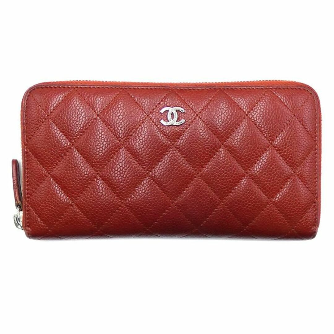 CHANEL(シャネル)のシャネル 財布 CHANEL キャビアスキン マトラッセ ココマーク ラウンドファスナー長財布 赤 レッド レディース OJ10051 レディースのファッション小物(財布)の商品写真