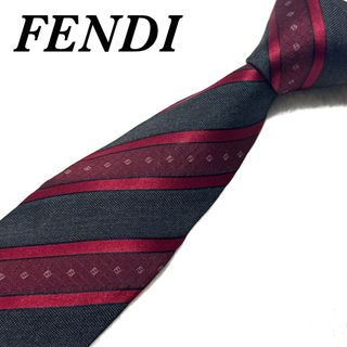 FENDI -  【美品】 フェンディ ネクタイ ズッカ柄 ストライプ シルク ハイブランド