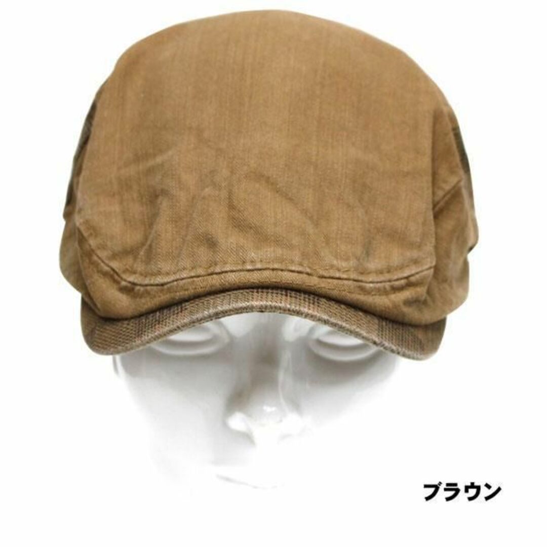 帽子 メンズ ゴルフ ハンチング コットン チェックベルト ブラウン メンズの帽子(ハンチング/ベレー帽)の商品写真