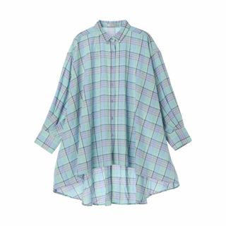 クラフトスタンダードブティック(CRAFT STANDARD BOUTIQUE)の【ミント】チェックフィッシュテールチュニック/24SS(シャツ/ブラウス(長袖/七分))