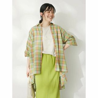 クラフトスタンダードブティック(CRAFT STANDARD BOUTIQUE)の【ライトグリーン】チェックフィッシュテールチュニック/24SS(シャツ/ブラウス(長袖/七分))