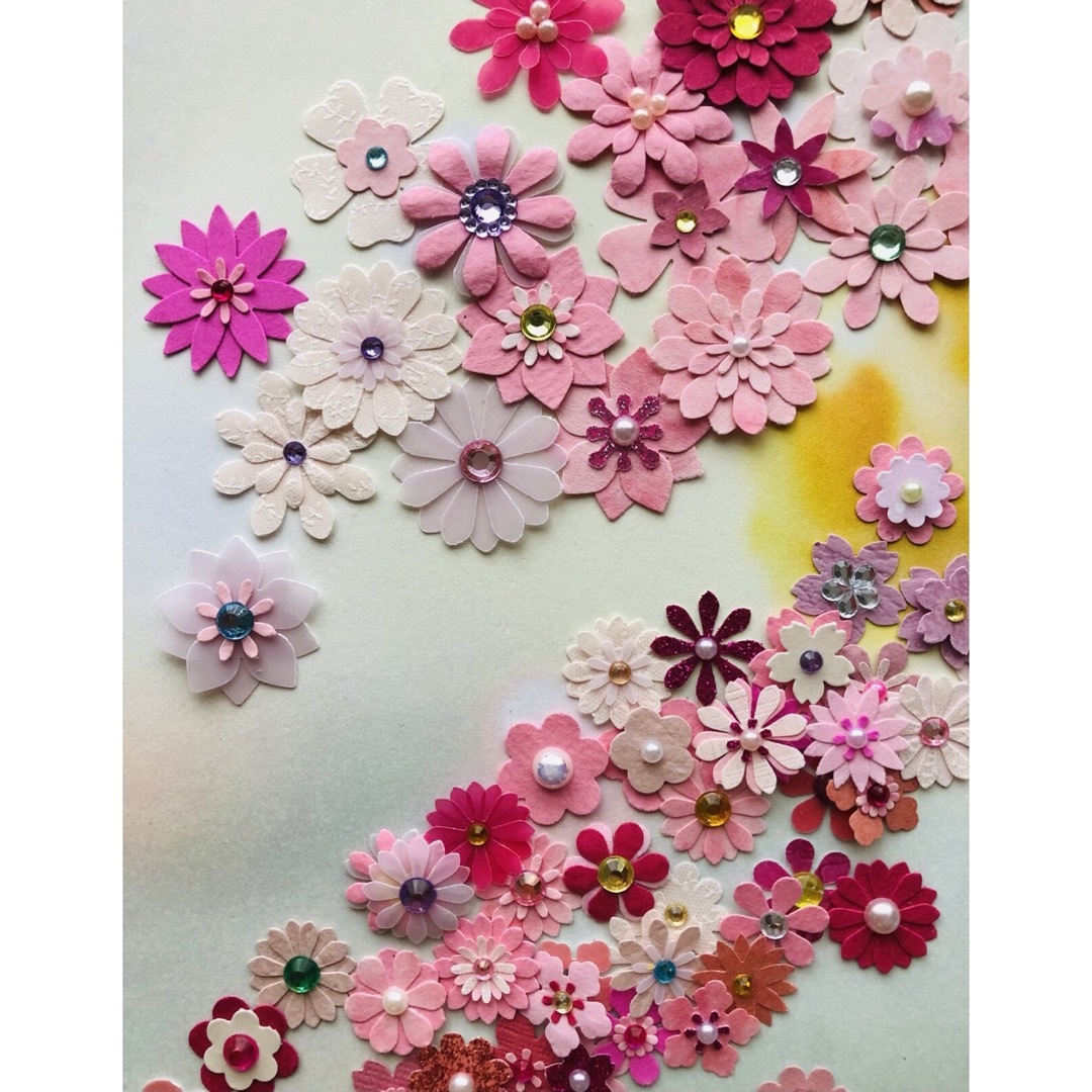 【嬉しい2サイズ】ピンク系ペーパーフラワー ハンドメイドの素材/材料(各種パーツ)の商品写真