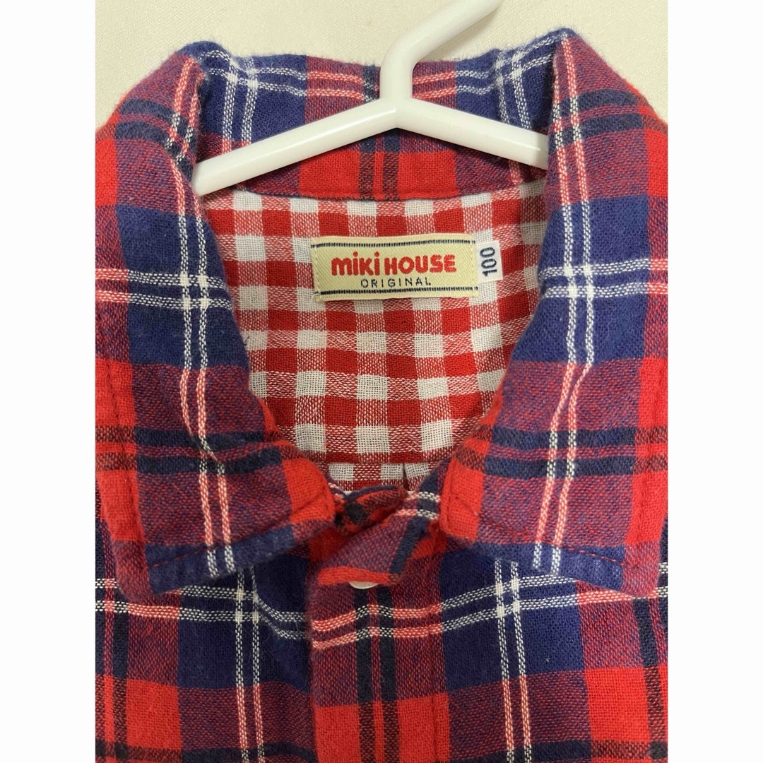 mikihouse(ミキハウス)のミキハウス　ネルシャツ　100 キッズ/ベビー/マタニティのキッズ服男の子用(90cm~)(その他)の商品写真