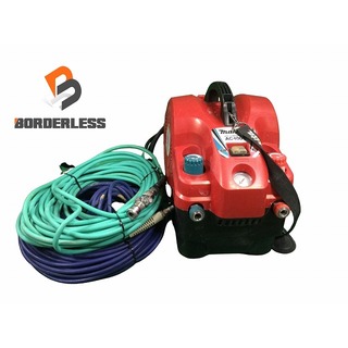 マキタ(Makita)の☆中古品☆makita マキタ 常圧/高圧 エアコンプレッサ AC400S 赤/レッド 50/60Hz 常圧エアホース 高圧エアホース付き 86671(工具)