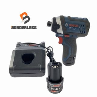 ボッシュ(BOSCH)の☆中古品☆ BOSCH ボッシュ 10.8V コードレスインパクトドライバー GDR10.8-Li バッテリー2個(10.8V 3.0Ah) 充電器付 充電式 86537(工具)