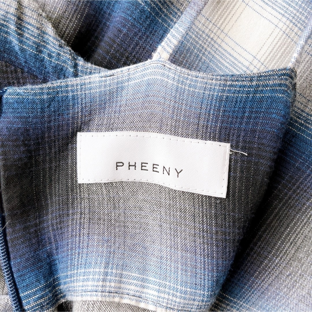 PHEENY(フィーニー)のPHEENY フィーニー オンブレチェック サロペット オールインワン 青 白 レディースのパンツ(オールインワン)の商品写真