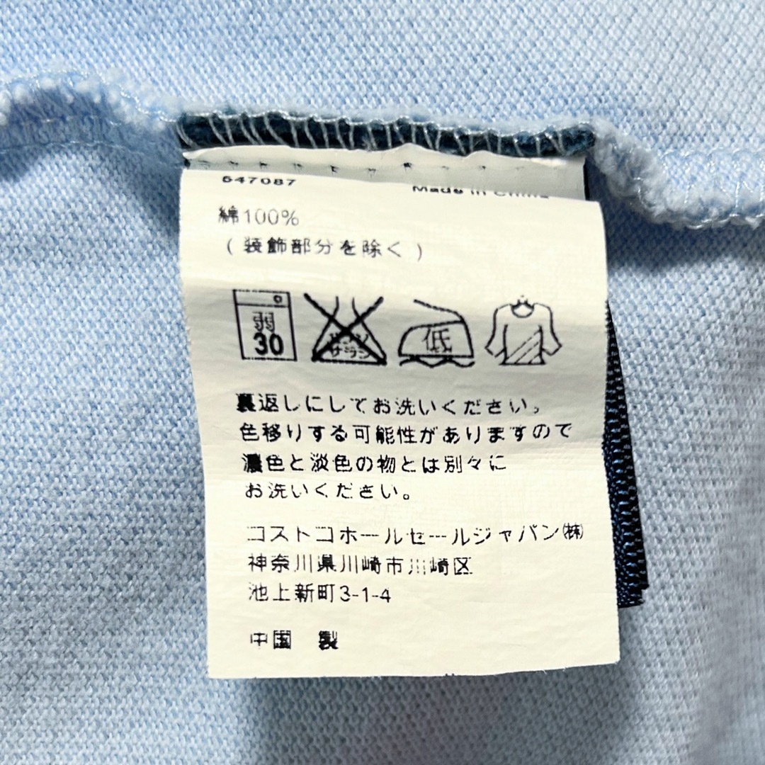 Ralph Lauren(ラルフローレン)のラルフローレン キッズXL(16) S パールビジューロゴポロシャツ 半袖 水色 レディースのトップス(ポロシャツ)の商品写真