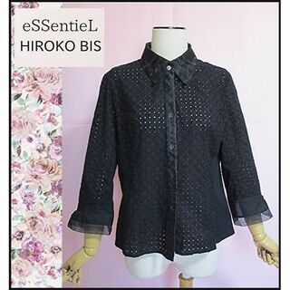 HIROKO BIS - 【ヒロコビス/エッセンシャル】レースシャツブラウス　黒　羽織　冷房対策　11
