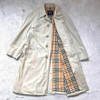 バーバリー(BURBERRY)の【90s バーバリー】サイズL 裏地ノバチェック ステンカラーコート ベージュ(その他)