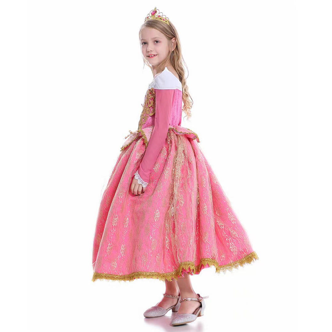 COピンクゴールドプリンセスドレス可愛いコスプレドレス130サイズ キッズ/ベビー/マタニティのキッズ服女の子用(90cm~)(ドレス/フォーマル)の商品写真