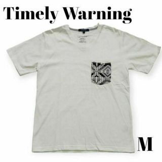 タイムリーワーニング(Timely Warning)の【Timely Worning】半袖Tシャツ★白★M★ポケット柄★メンズ★服(Tシャツ/カットソー(半袖/袖なし))