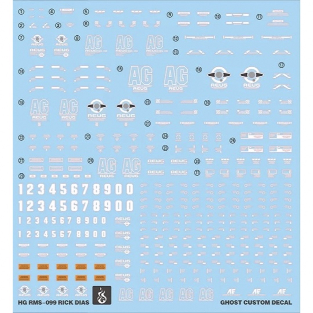 HG 1/144 リックディアス用水転写式デカール  エンタメ/ホビーのおもちゃ/ぬいぐるみ(模型/プラモデル)の商品写真