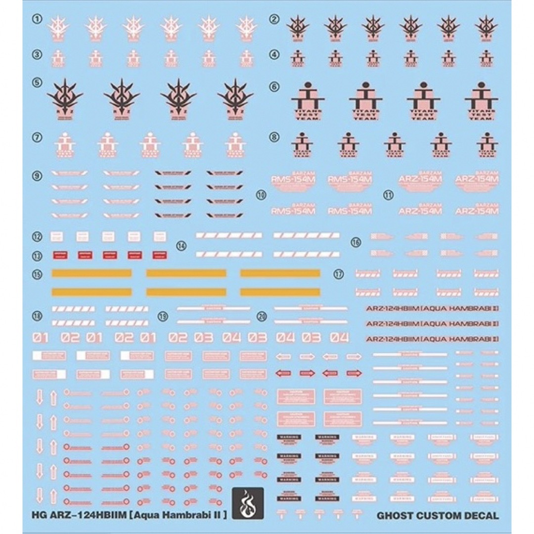 HG 1/144 アクア・ハンブラビ II用水転写式デカール　 エンタメ/ホビーのおもちゃ/ぬいぐるみ(模型/プラモデル)の商品写真