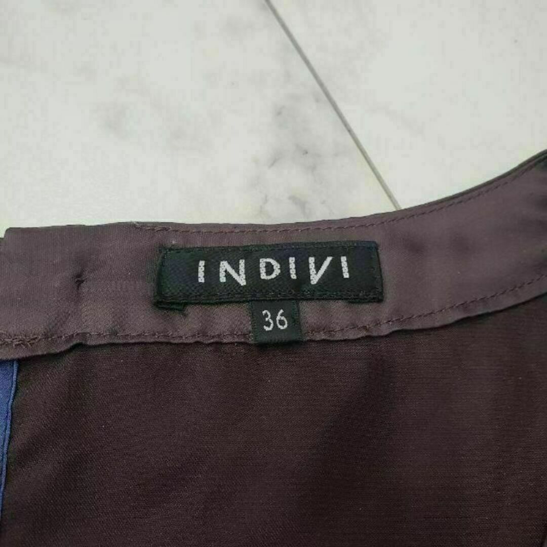 INDIVI　ワンピース　36　レトロ柄　レディース　服 レディースのワンピース(ひざ丈ワンピース)の商品写真