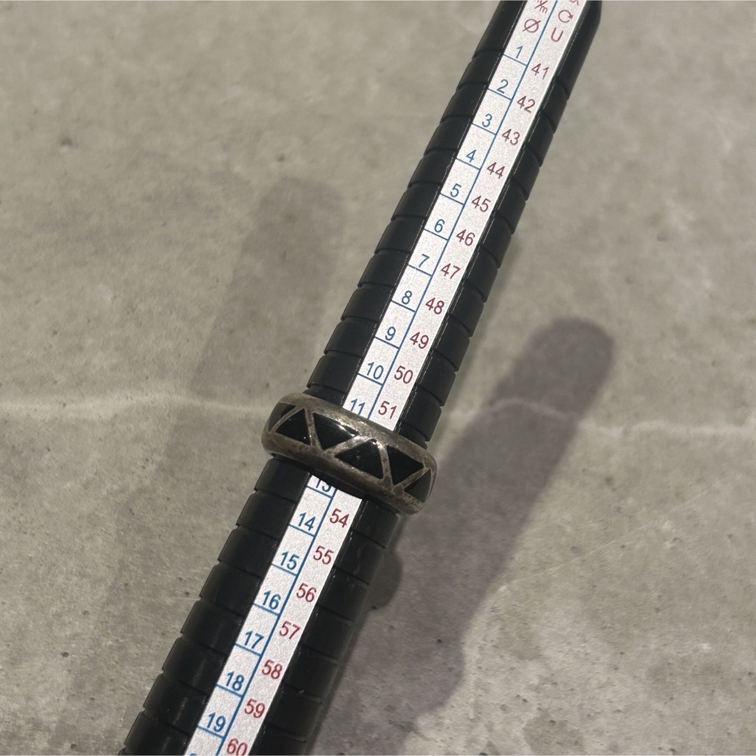VINTAGE ヴィンテージシルバー925 オニキスデザイン甲丸リング/アクセ メンズのアクセサリー(リング(指輪))の商品写真