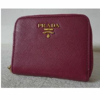 プラダ(PRADA)のプラダ　PRADA　サフィアーノレザー　小銭入れ　コインケース　ピンク　ロゴ金具(コインケース)