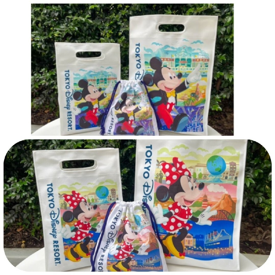 Disney(ディズニー)の特大ポーチ❗超レア❗ディズニーリゾート　ショップ袋柄　Dカンつき レディースのバッグ(ショップ袋)の商品写真