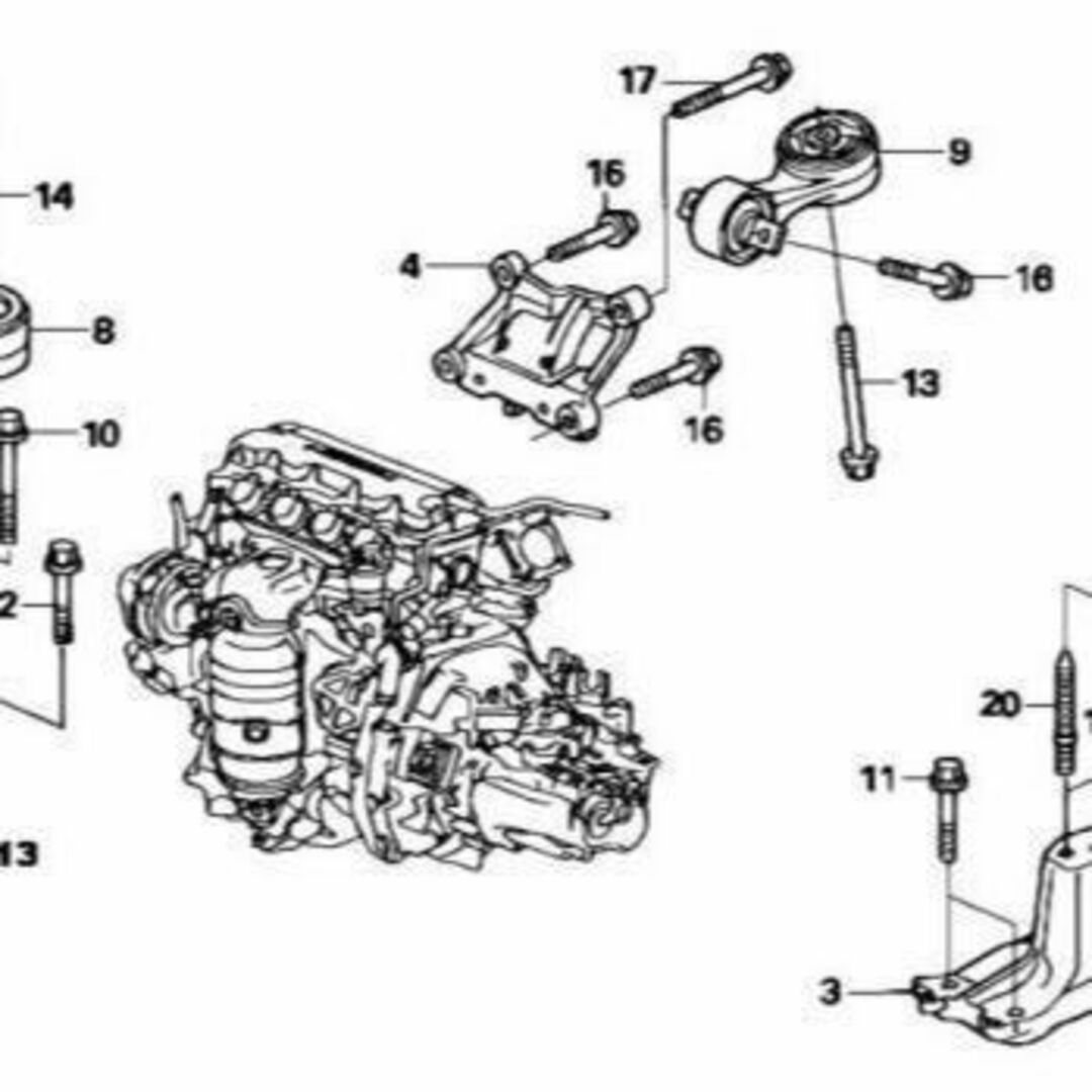 ホンダ(ホンダ)のホンダ DBA-FD1 シビック ラバーASSY エンジンサイド メーカー純正 自動車/バイクの自動車(車種別パーツ)の商品写真