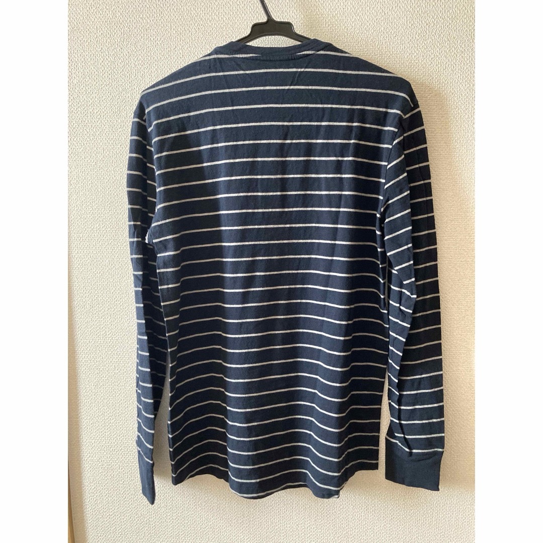 GAP(ギャップ)のGAP ギャップ　ヘンリーネックボーダー長袖Tシャツ  S メンズのトップス(Tシャツ/カットソー(七分/長袖))の商品写真