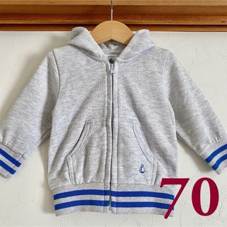 プチバトー(PETIT BATEAU)の美品 プチバトー パーカー 6m 70 スウェット トレーナー ジップアップ(その他)