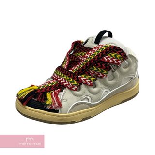 LANVIN - 【BIG PRICE OFF】LANVIN Curb Mules Sneakerss FM-SKDM02-DRAG-E22 ランバン カーブミュールスニーカー サンダル エンボス加工 素材切替 グレー サイズ42 【240310】【中古-A】【me04】