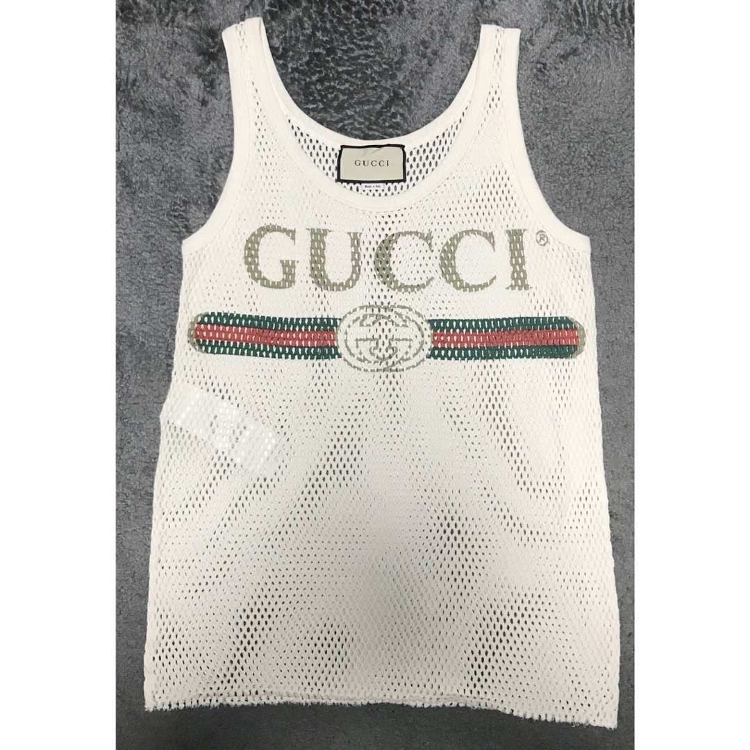 Gucci(グッチ)のグッチ　ビンテージロゴ　メッシュノースリーブ レディースのトップス(Tシャツ(半袖/袖なし))の商品写真