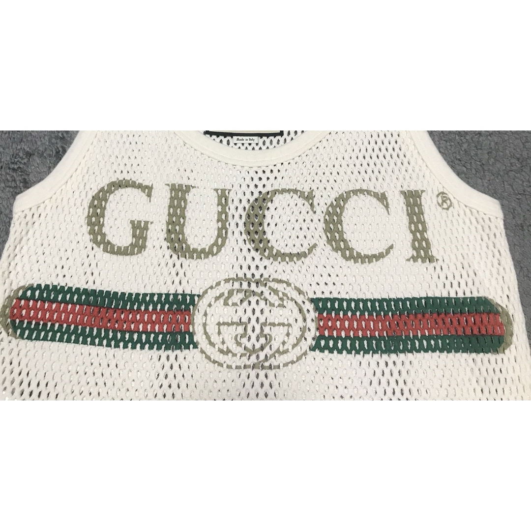 Gucci(グッチ)のグッチ　ビンテージロゴ　メッシュノースリーブ レディースのトップス(Tシャツ(半袖/袖なし))の商品写真