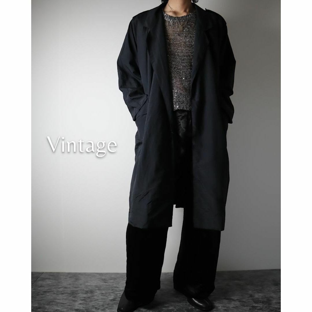 VINTAGE(ヴィンテージ)のミリタリー調 ナイロン ガウン 黒 フランス製 80s ユーロ vintage メンズのアクセサリー(その他)の商品写真