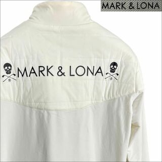 マークアンドロナ(MARK&LONA)のJ7339美品マークアンドロナ 切替プルオーバーハーフジップブルゾンスニード46(ウエア)
