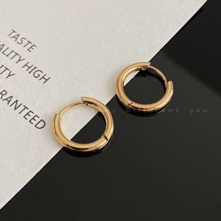 No75シンプルゴールドフープピアス　15mm(ピアス)