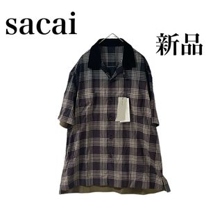 サカイ(sacai)の【未使用】sacai サカイ 21SS チェック切替オープンカラーシャツ メンズ(シャツ)