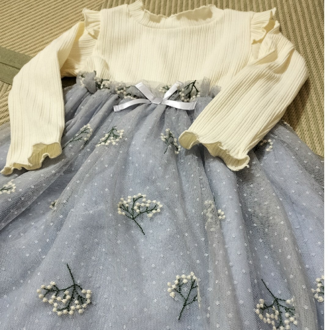 Seraph(セラフ)のSERAPH刺繍入りワンピース90cm キッズ/ベビー/マタニティのキッズ服女の子用(90cm~)(ワンピース)の商品写真