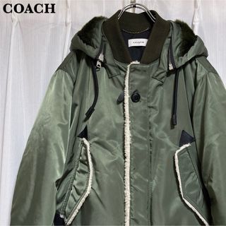 コーチ(COACH)の【極美品】COACH コーチ ミリタリーブルゾン カーキ 46(ブルゾン)