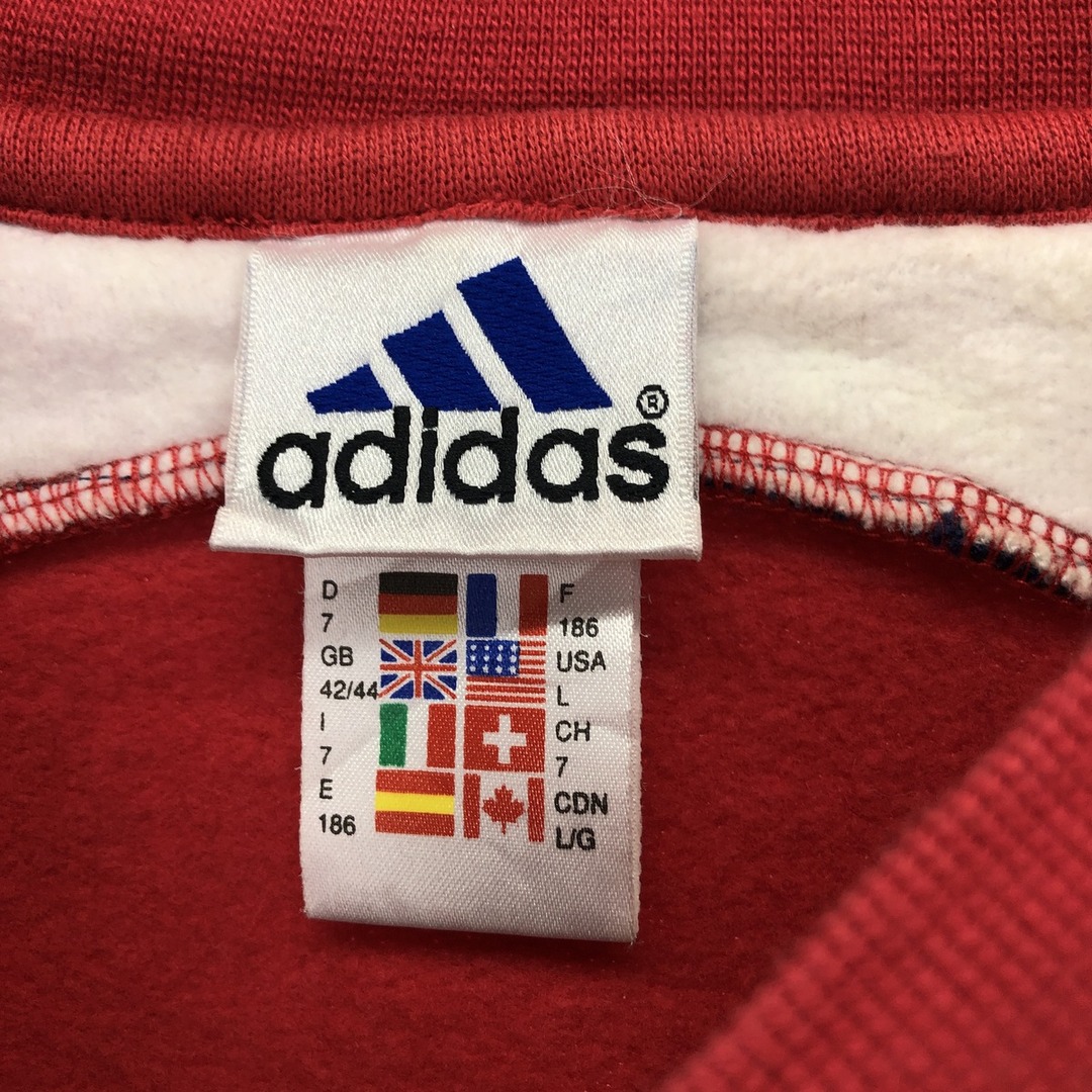 adidas(アディダス)の古着 90年代 アディダス adidas ワンポイントロゴスウェットシャツ トレーナー 不明 L メンズL 切替 クルーネック(丸首) 長袖 ヴィンテージ /eaa421726 メンズのトップス(スウェット)の商品写真