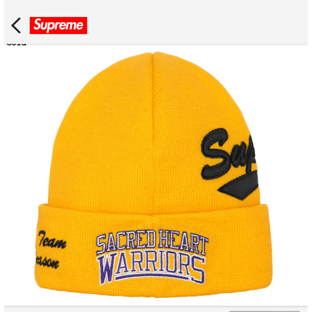 Supreme(シュプリーム)のSupreme New Era Salvation Beanie Gold 新品 メンズの帽子(ニット帽/ビーニー)の商品写真