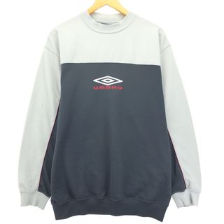 アンブロ(UMBRO)の古着 90年代 アンブロ UMBRO ロゴスウェットシャツ トレーナー 不明 L メンズL 切替 長袖 ヴィンテージ /eaa421714(スウェット)